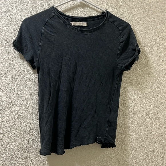 Free people Be My Baby Black Heathered Tee Sz M - Picture 1 of 6